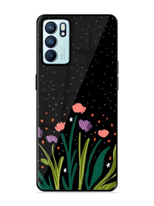 Midnight Bloom Glossy Soft Edge Case for Oppo Reno 6 (5G)