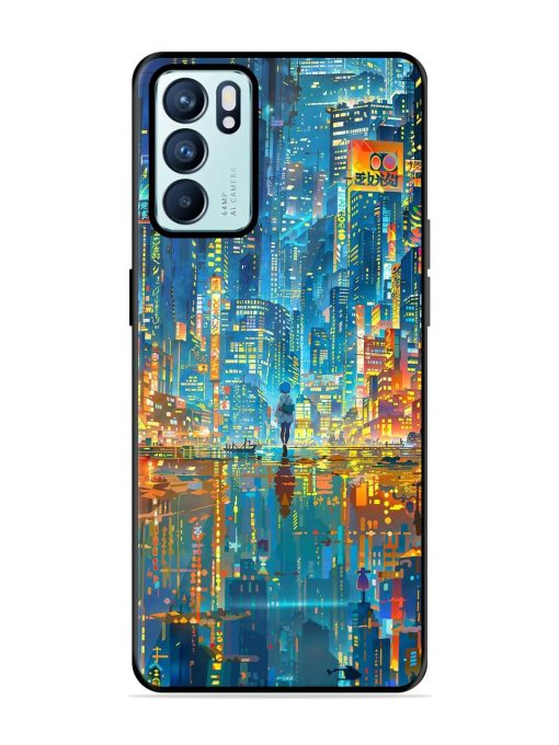 Neon Metropolis Glossy Soft Edge Case for Oppo Reno 6 (5G) Chachhi