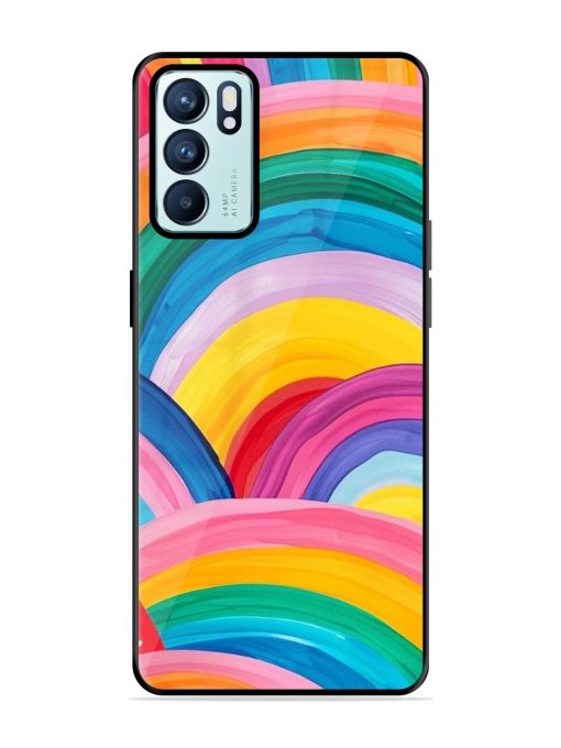 Rainbow Symphony Glossy Soft Edge Case for Oppo Reno 6 (5G) Chachhi