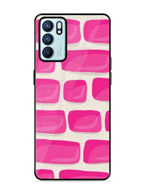 Pink Brick Wall Glossy Soft Edge Case for Oppo Reno 6 (5G) Chachhi