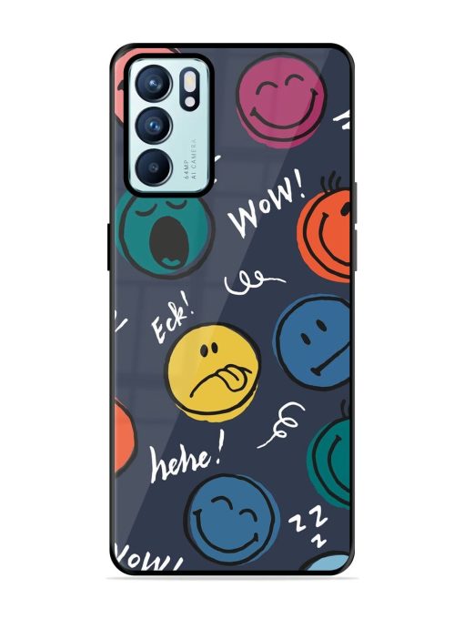 Emoticon Parade Glossy Soft Edge Case for Oppo Reno 6 (5G) Chachhi