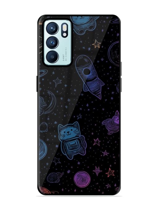 Cosmic Cat Chaos Glossy Soft Edge Case for Oppo Reno 6 (5G)