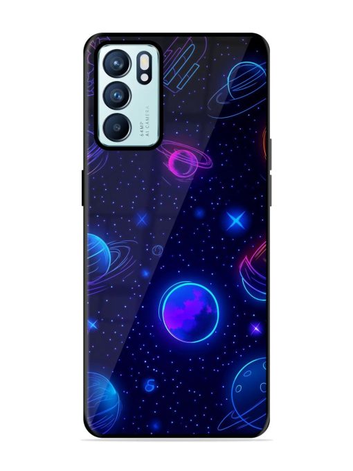 Neon Cosmos Glossy Soft Edge Case for Oppo Reno 6 (5G) Chachhi