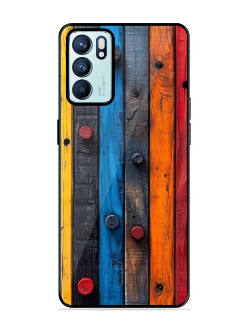 Rainbow Plank Glossy Soft Edge Case for Oppo Reno 6 (5G) Chachhi