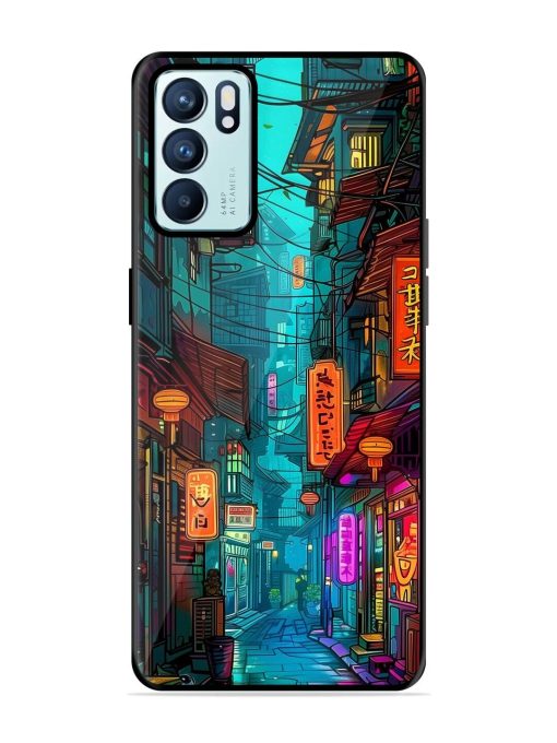 Neon Nightscape Glossy Soft Edge Case for Oppo Reno 6 (5G) Chachhi