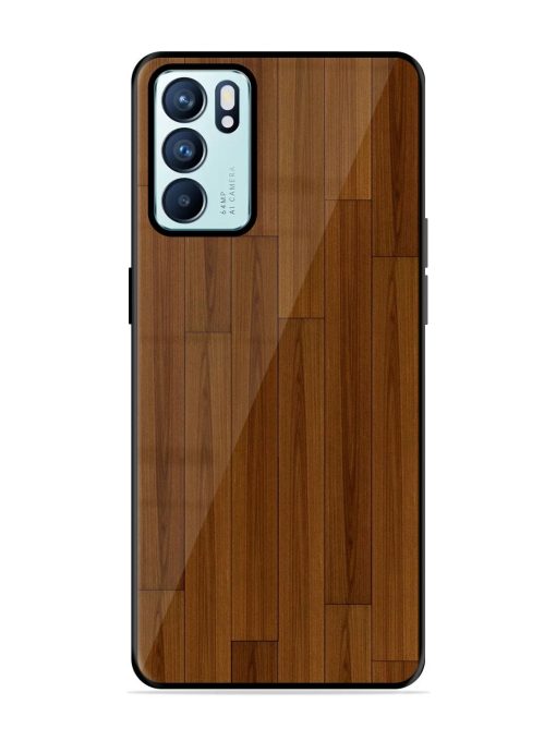 Warm Woodgrain Glossy Soft Edge Case for Oppo Reno 6 (5G) Chachhi