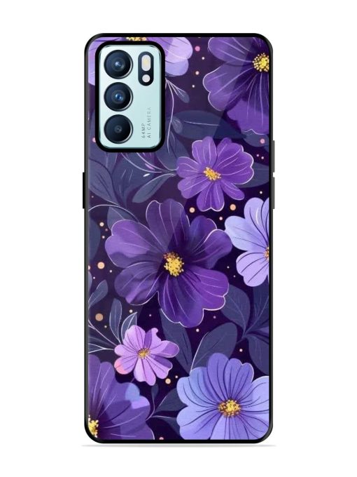 Purple Paradise Glossy Soft Edge Case for Oppo Reno 6 (5G) Chachhi