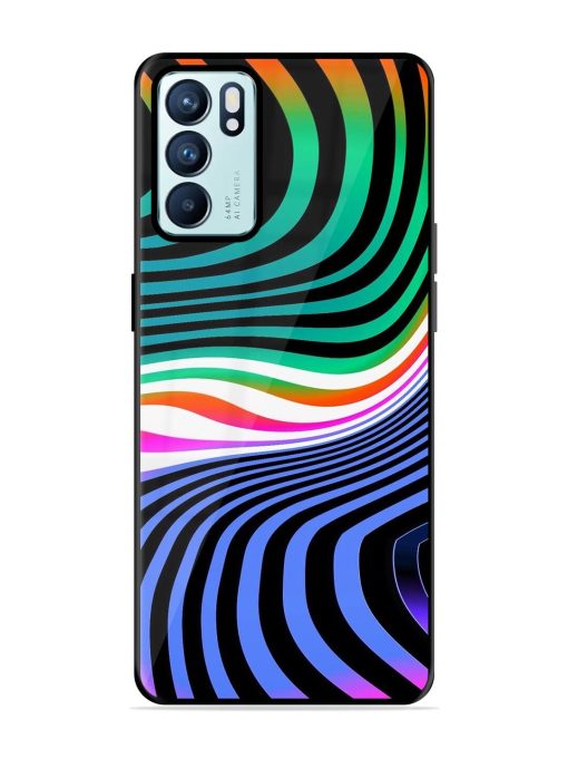 Psychedelic Waves Glossy Soft Edge Case for Oppo Reno 6 (5G) Chachhi