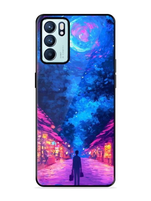 Neon Nightscape Glossy Soft Edge Case for Oppo Reno 6 (5G) Chachhi