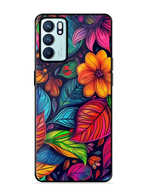 Rainbow Of Blooms Glossy Soft Edge Case for Oppo Reno 6 (5G) Chachhi