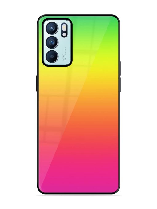 Rainbow Gradient Glossy Soft Edge Case for Oppo Reno 6 (5G) Chachhi