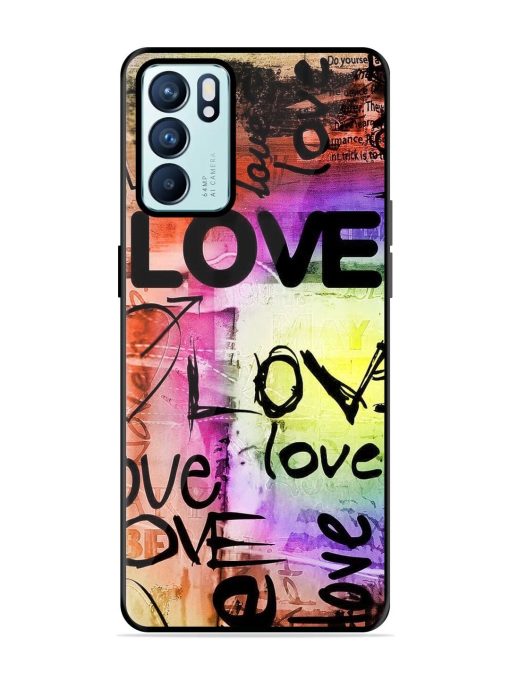 Love Graffiti Glossy Soft Edge Case for Oppo Reno 6 (5G) Chachhi