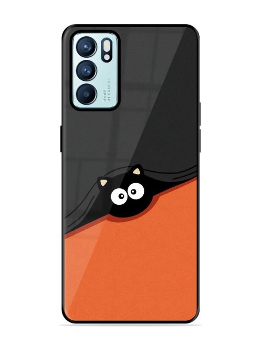 Peek-A-Boo Kitty Glossy Soft Edge Case for Oppo Reno 6 (5G) Chachhi