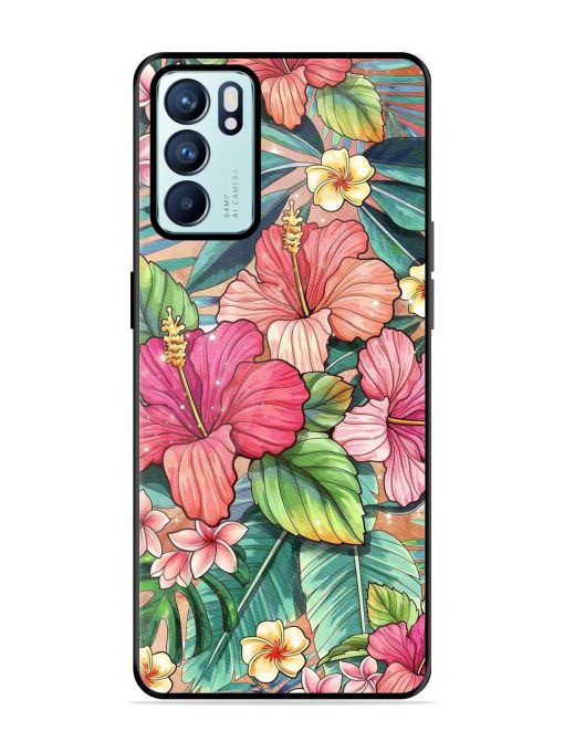 Tropical Tapestry Glossy Soft Edge Case for Oppo Reno 6 (5G) Chachhi