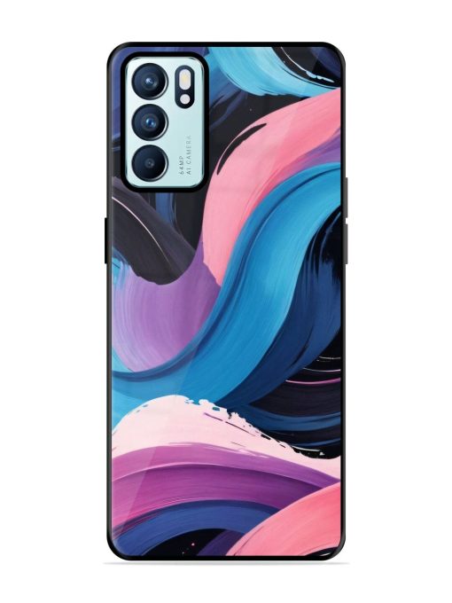 Whimsical Waves Glossy Soft Edge Case for Oppo Reno 6 (5G) Chachhi