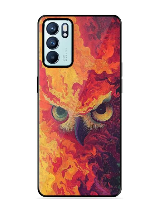 Fiery Owl Glossy Soft Edge Case for Oppo Reno 6 (5G) Chachhi