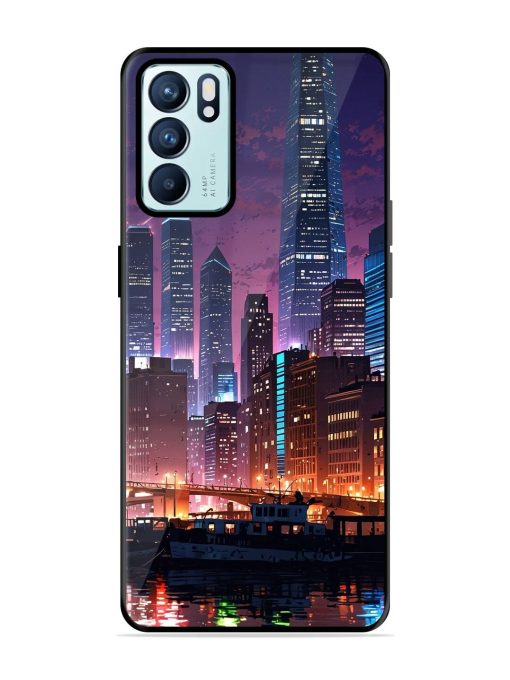 Neon Nightscape Glossy Soft Edge Case for Oppo Reno 6 (5G) Chachhi