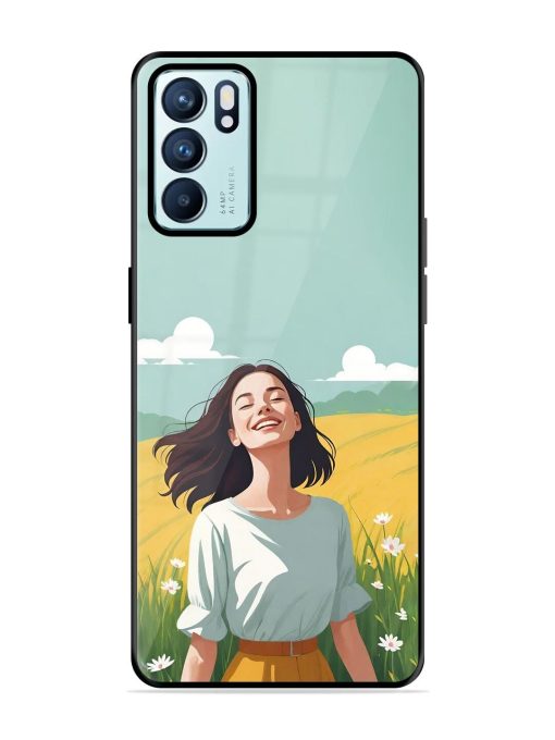 Girl Graffiti Glossy Soft Edge Case for Oppo Reno 6 (5G) Chachhi