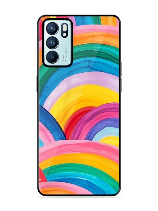 Rainbow Cascade Glossy Soft Edge Case for Oppo Reno 6 (5G) Chachhi