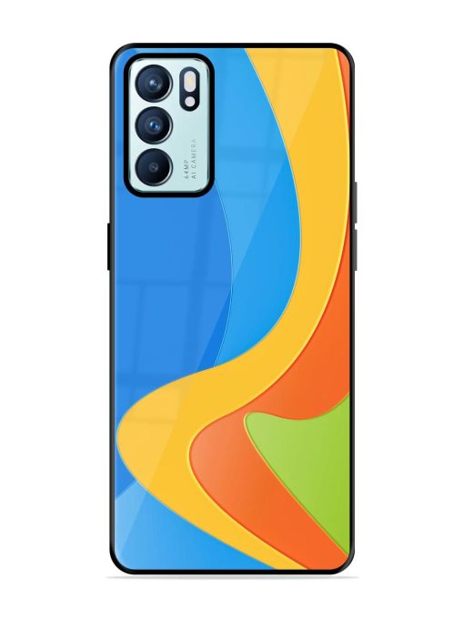 Curvy Color Cascade Glossy Soft Edge Case for Oppo Reno 6 (5G)