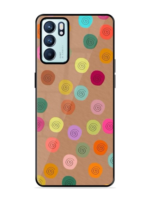 Swirly Dots On Kraft Glossy Soft Edge Case for Oppo Reno 6 (5G) Chachhi