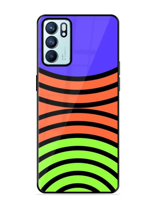 Psychedelic Stripe Symphony Glossy Soft Edge Case for Oppo Reno 6 (5G) Chachhi