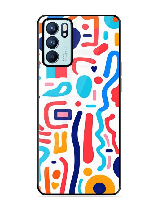 Whimsical Doodle Chaos Glossy Soft Edge Case for Oppo Reno 6 (5G) Chachhi