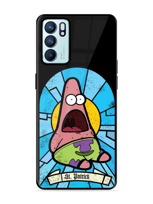 St. Patrick'S Day Stained Glass Patrick Star Glossy Soft Edge Case for Oppo Reno 6 (5G) Chachhi