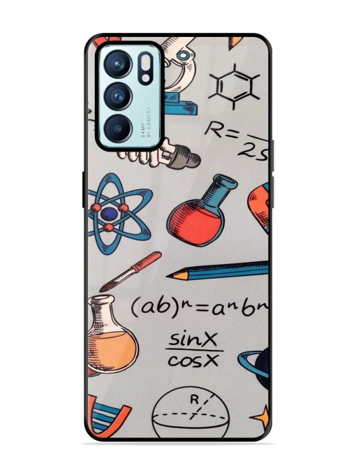 Science Doodle Delight Glossy Soft Edge Case for Oppo Reno 6 (5G) Chachhi