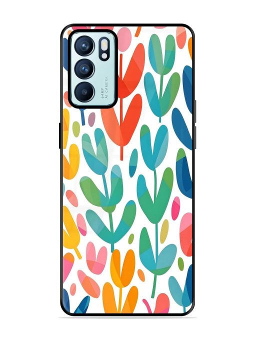 Rainbow Of Blooms Glossy Soft Edge Case for Oppo Reno 6 (5G) Chachhi