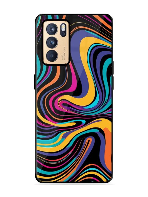 Psychedelic Swirl Glossy Soft Edge Case for Oppo Reno 6 Pro (5G) Chachhi