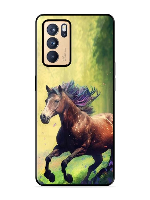 Enchanted Gallop Glossy Soft Edge Case for Oppo Reno 6 Pro (5G) Chachhi