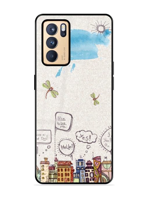 Doodle City Glossy Soft Edge Case for Oppo Reno 6 Pro (5G) Chachhi