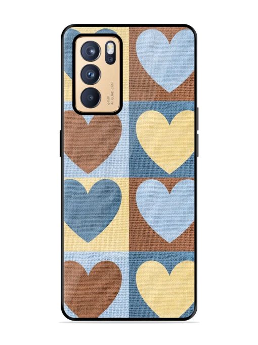 Hearts On Canvas Glossy Soft Edge Case for Oppo Reno 6 Pro (5G) Chachhi