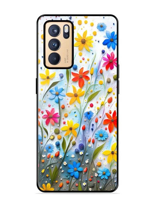 Vibrant Floral Glossy Soft Edge Case for Oppo Reno 6 Pro (5G) Chachhi