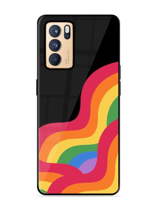 Wavy Rainbow Glossy Soft Edge Case for Oppo Reno 6 Pro (5G) Chachhi