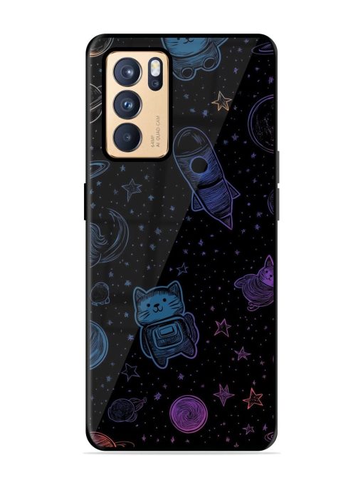 Cosmic Cat Chaos Glossy Soft Edge Case for Oppo Reno 6 Pro (5G) Chachhi