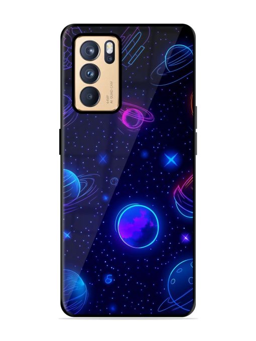 Neon Cosmos Glossy Soft Edge Case for Oppo Reno 6 Pro (5G) Chachhi