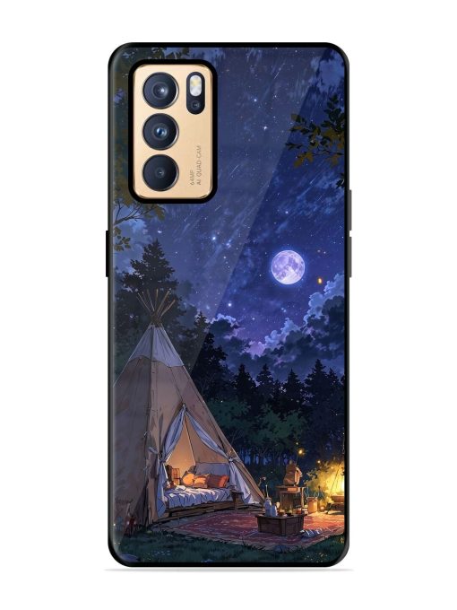 Moonlight Camping Glossy Soft Edge Case for Oppo Reno 6 Pro (5G) Chachhi