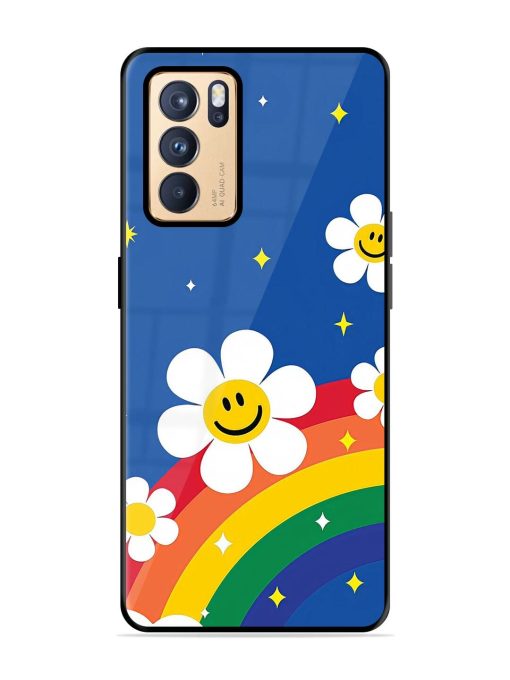 Happy Daisies And Rainbow Sky Glossy Soft Edge Case for Oppo Reno 6 Pro (5G) Chachhi