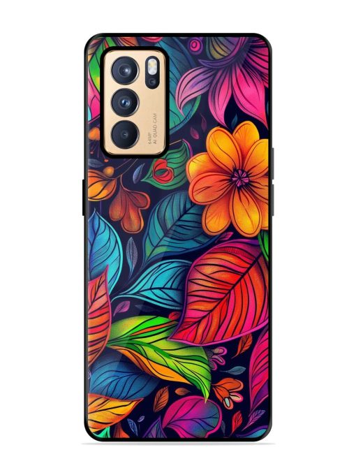 Rainbow Of Blooms Glossy Soft Edge Case for Oppo Reno 6 Pro (5G) Chachhi