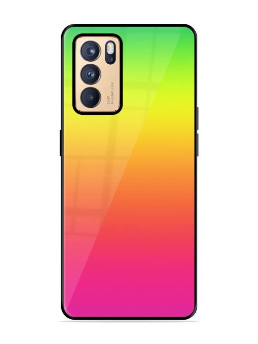 Rainbow Gradient Glossy Soft Edge Case for Oppo Reno 6 Pro (5G) Chachhi