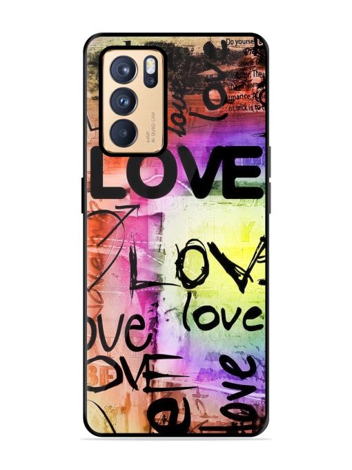 Love Graffiti Glossy Soft Edge Case for Oppo Reno 6 Pro (5G) Chachhi