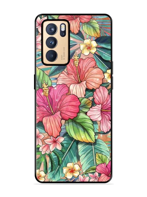 Tropical Tapestry Glossy Soft Edge Case for Oppo Reno 6 Pro (5G) Chachhi