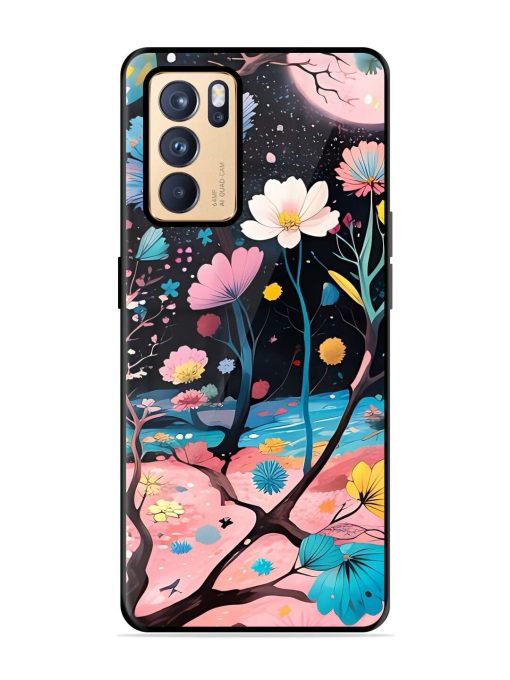 Cosmic Bloom Glossy Soft Edge Case for Oppo Reno 6 Pro (5G) Chachhi