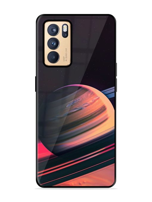 Neon Saturn Glossy Soft Edge Case for Oppo Reno 6 Pro (5G) Chachhi