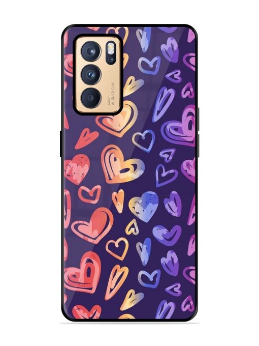 Rainbow Hearts Glossy Soft Edge Case for Oppo Reno 6 Pro (5G) Chachhi