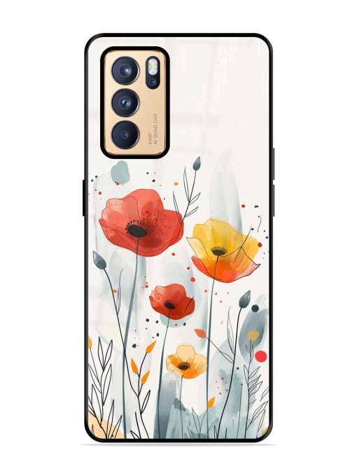 Poppy Fields Glossy Soft Edge Case for Oppo Reno 6 Pro (5G) Chachhi