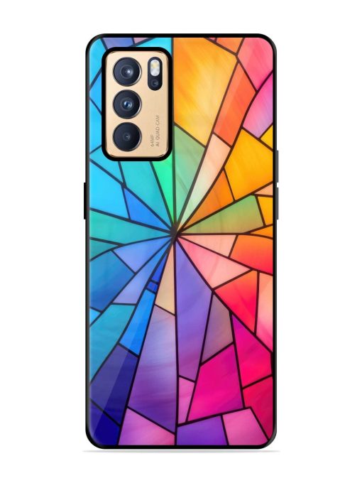 Stained Glass Kaleidoscope Of Colors Glossy Soft Edge Case for Oppo Reno 6 Pro (5G) Chachhi