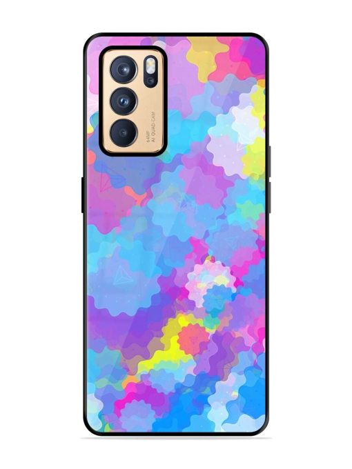 Psychedelic Cloud Burst Glossy Soft Edge Case for Oppo Reno 6 Pro (5G) Chachhi